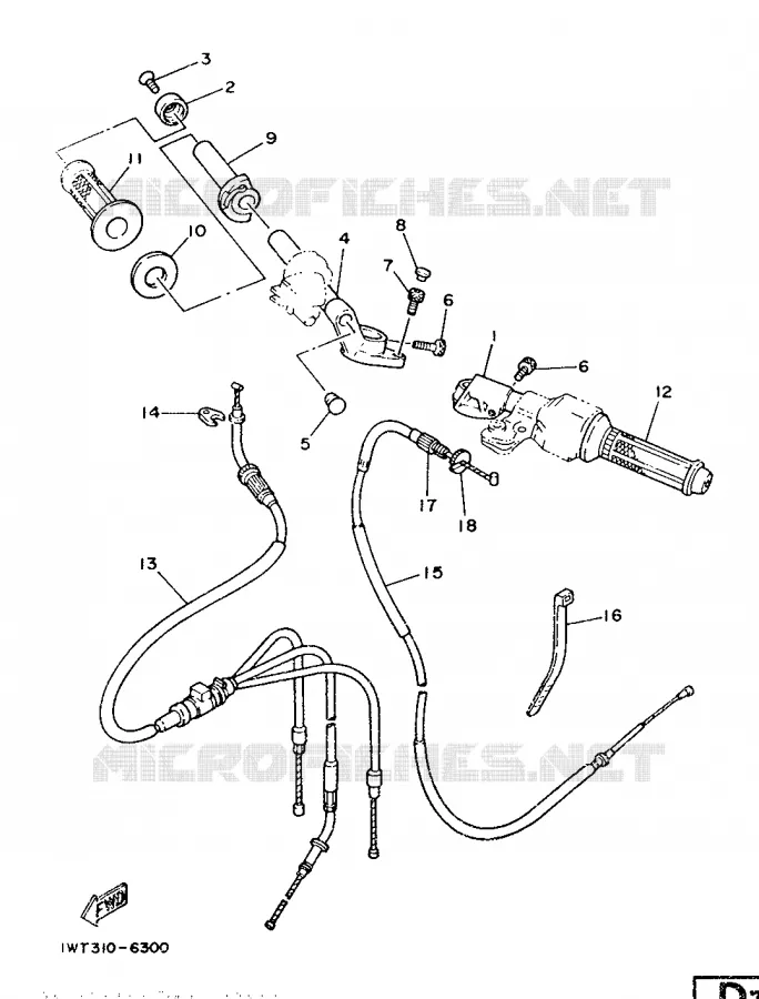 GUIDON ET CABLES Yamaha MOTO 350 1986 RDLC  RD350LCF(20KW)