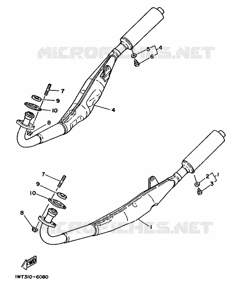 ECHAPPEMENT Yamaha MOTO 350 1986 RDLC  RD350LCF(20KW)