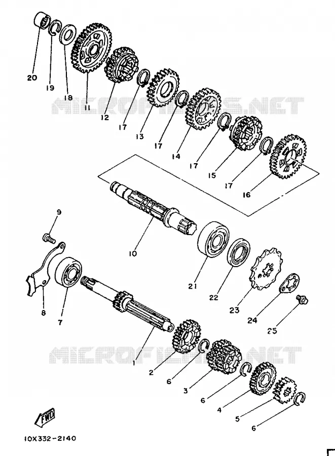 TRANSMISSION Yamaha MOTO 75 1991 RDLC  RD75LC