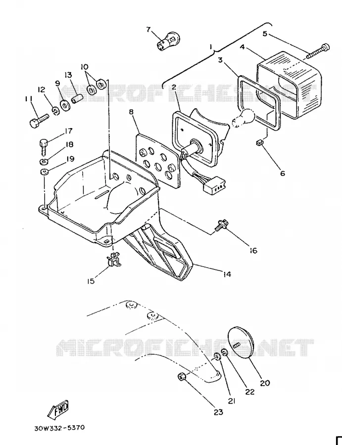 FEU ARRIERE Yamaha MOTO 75 1991 RDLC  RD75LC