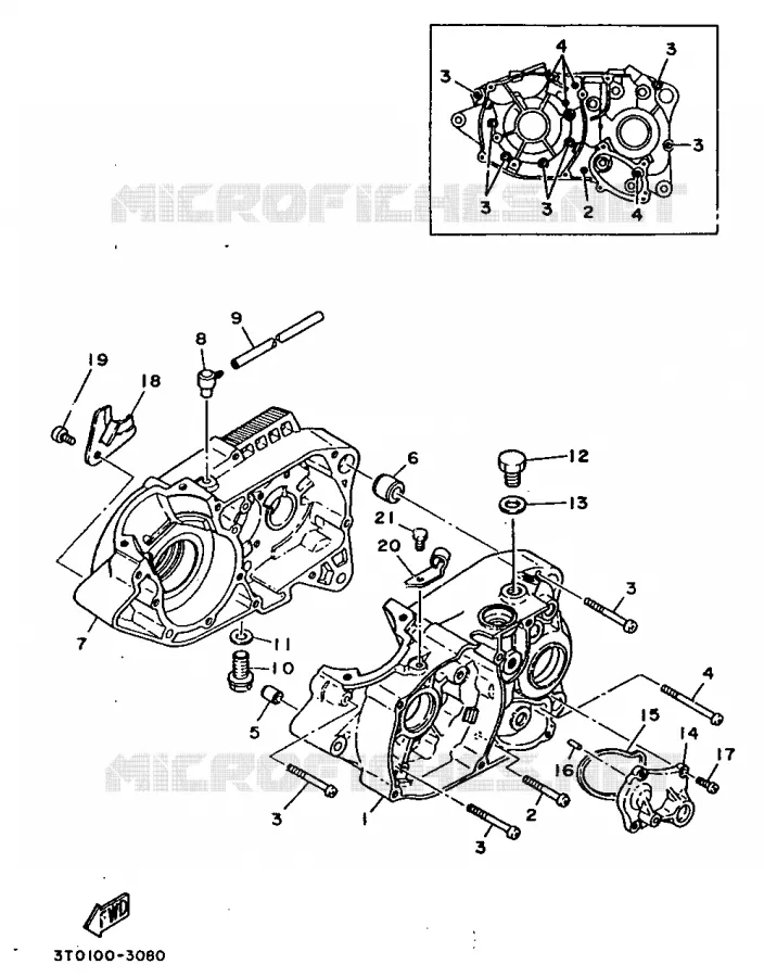 CARTER MOTEUR Yamaha MOTO 100 1995 RT  RT100G