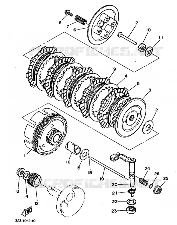 EMBRAYAGE DE DEMARREUR Yamaha MOTO 100 1995 RT  RT100G