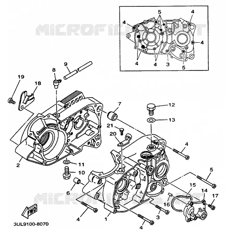 CARTER MOTEUR Yamaha MOTO 100 1997 RT  RT100K