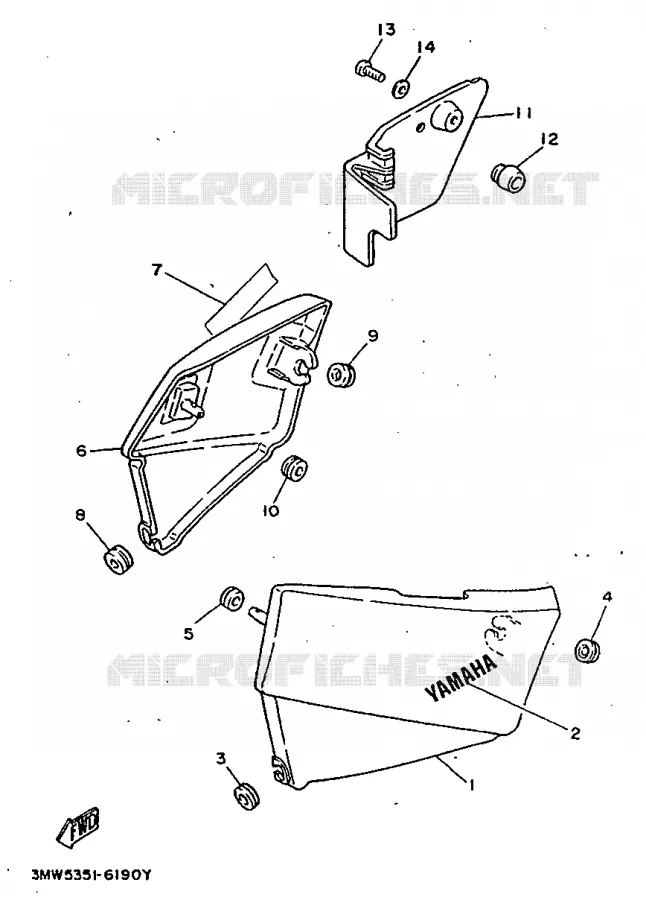 COUVERCLE LATERAL Yamaha MOTO 125 1997 SR  SR125