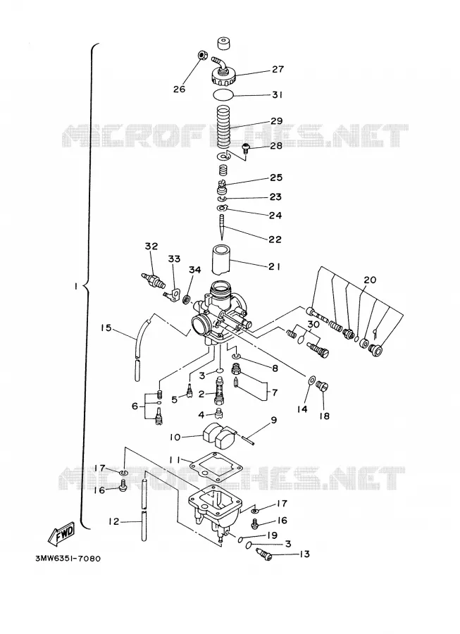 CARBURATEUR Yamaha MOTO 125 2000 SR  SR125