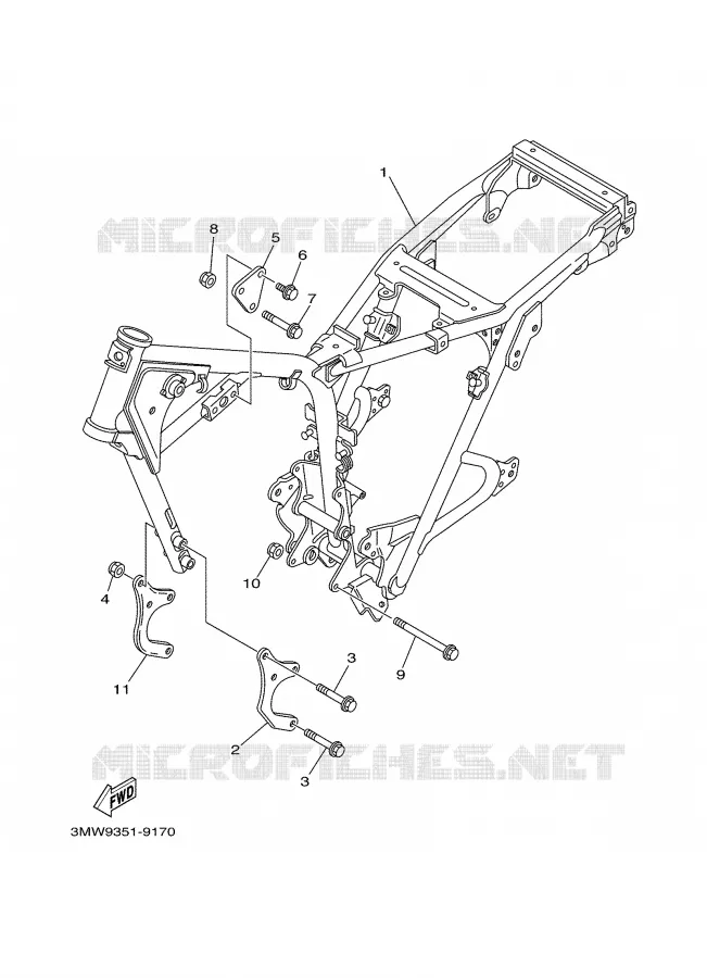 CADRE Yamaha MOTO 125 2000 SR  SR125