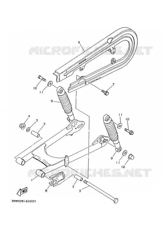 BRAS OSCILLANT / AMORTISSEUR Yamaha MOTO 125 2000 SR  SR125