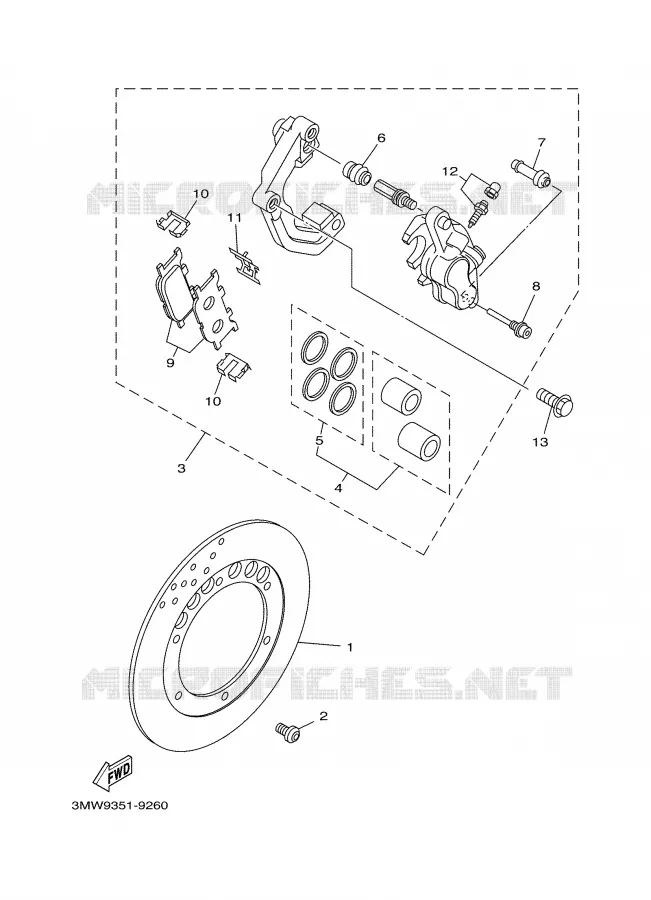 ETRIER DE FREIN AVANT Yamaha MOTO 125 2000 SR  SR125