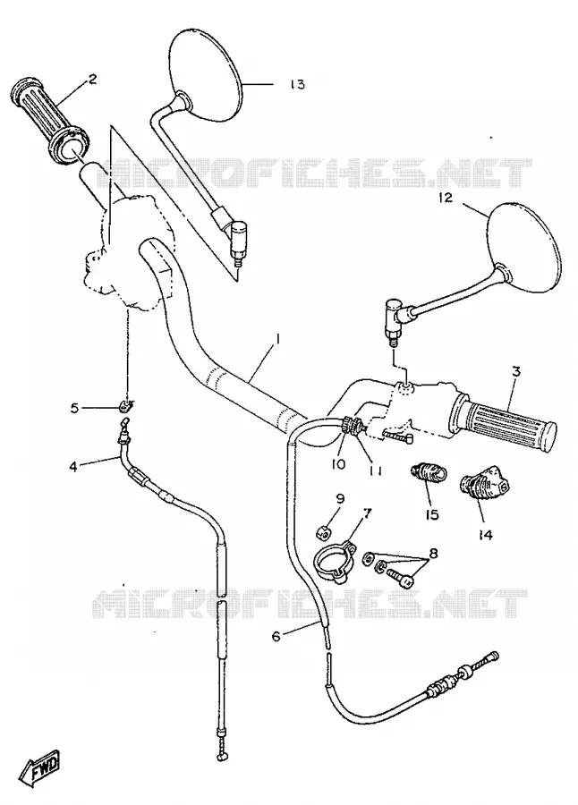 GUIDON ET CABLES Yamaha MOTO 250 1996 SR  SR250