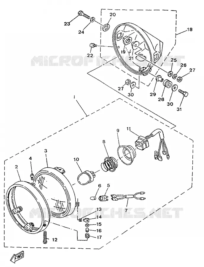 PHARE  Yamaha MOTO 250 1996 SR  SR250