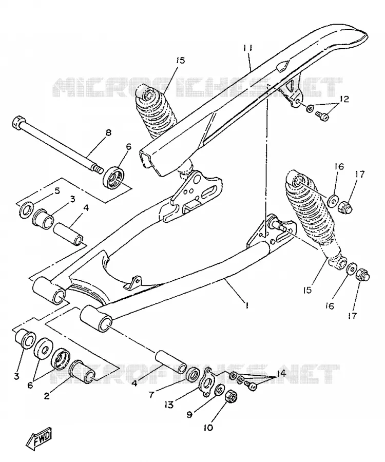 BRAS OSCILLANT / AMORTISSEUR Yamaha MOTO 250 1996 SR  SR250