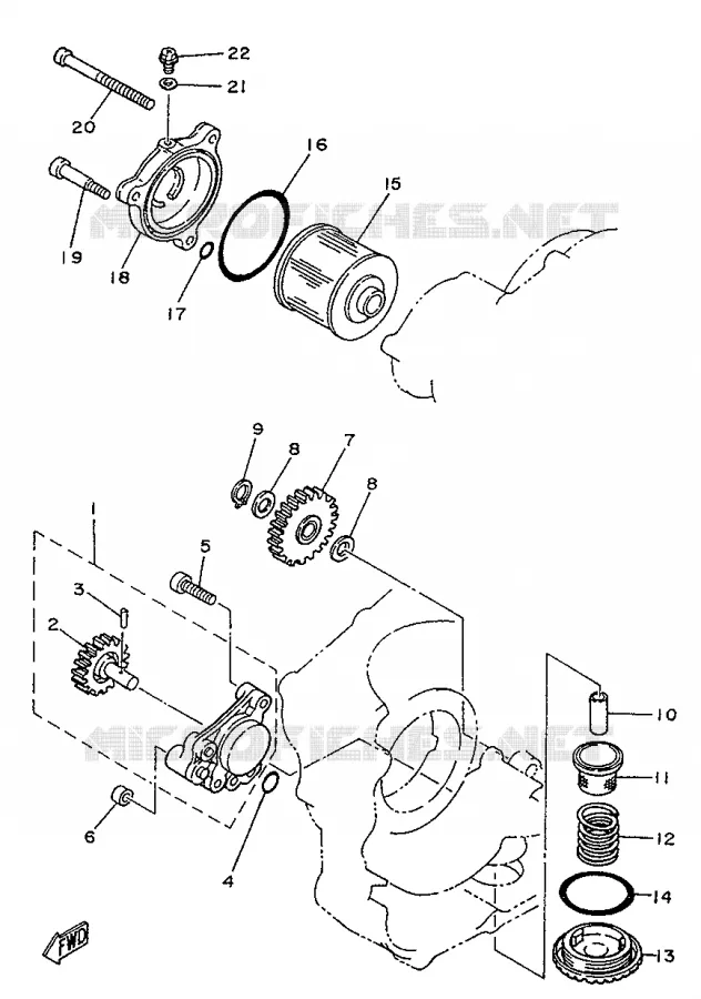 POMPE A HUILE Yamaha MOTO 250 1996 SR  SR250