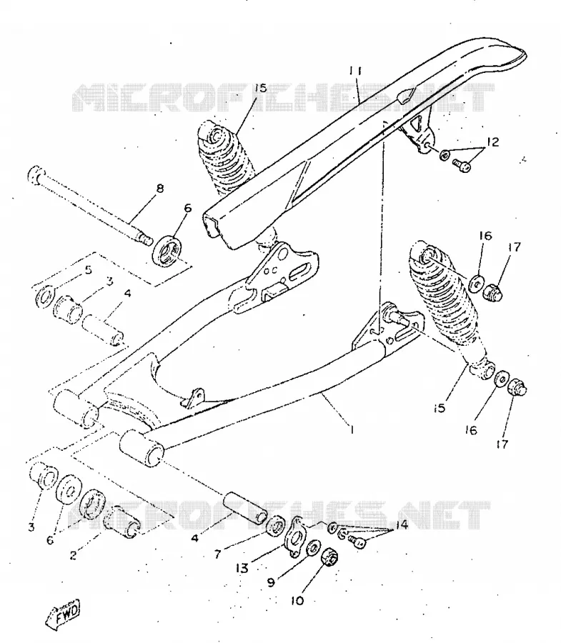 BRAS OSCILLANT / AMORTISSEUR Yamaha MOTO 250 1996 SR  SR250