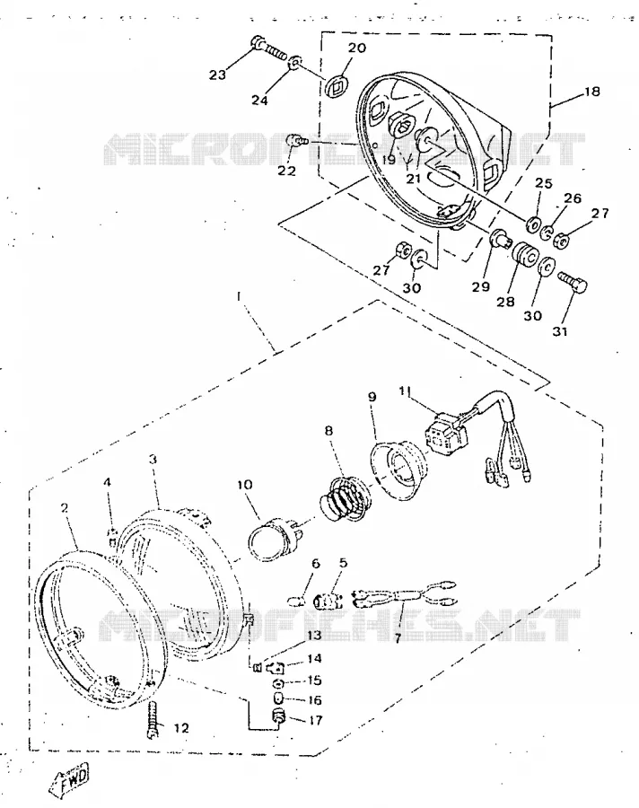 PHARE  Yamaha MOTO 250 1996 SR  SR250