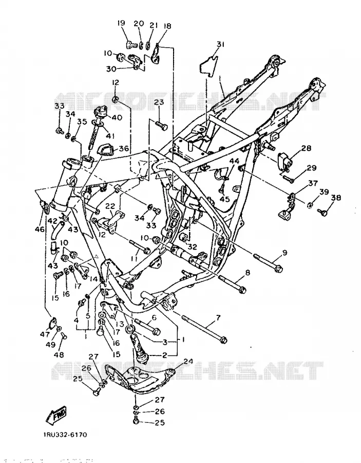 CADRE Yamaha MOTO 500 1987 SR  SR500