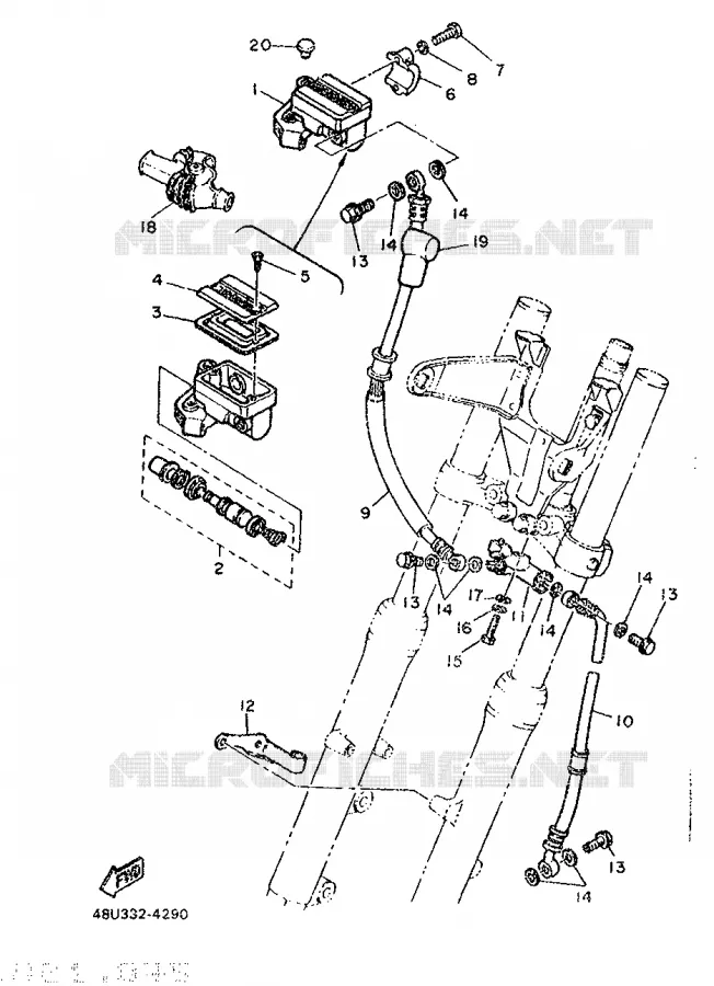 MAITRE CYLINDRE AVANT Yamaha MOTO 500 1987 SR  SR500