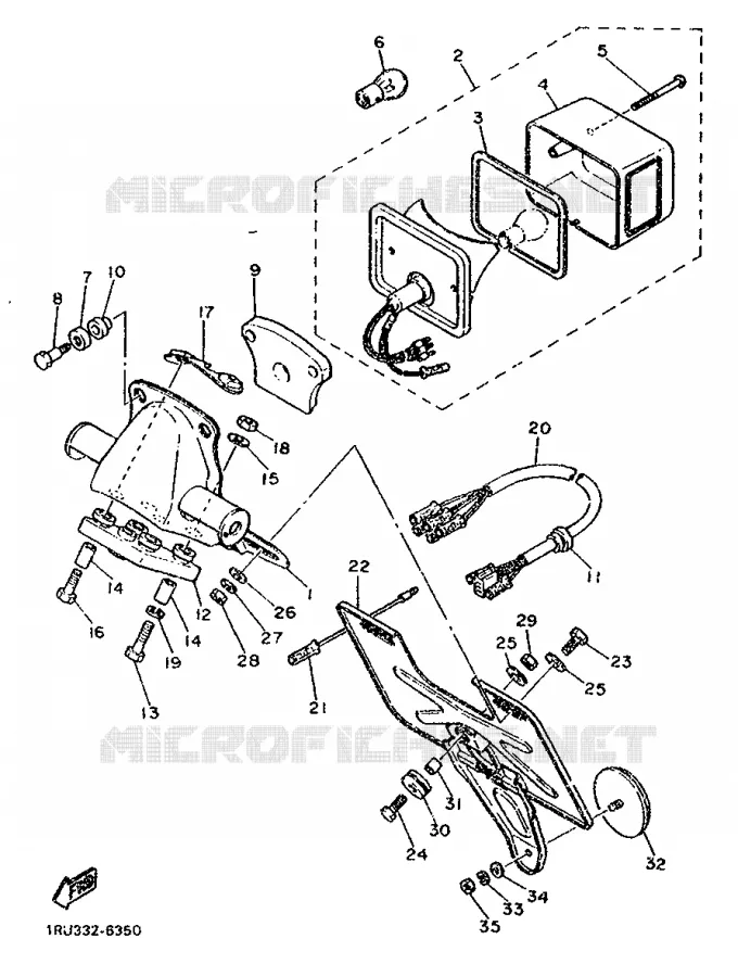 FEU ARRIERE Yamaha MOTO 500 1987 SR  SR500