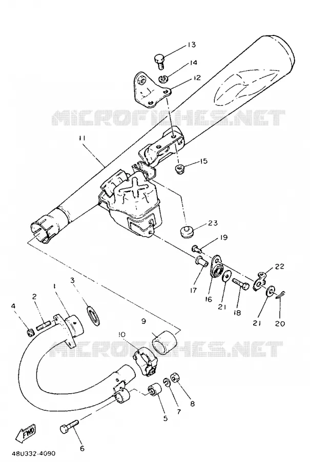 ECHAPPEMENT Yamaha MOTO 500 1988 SR  SR500