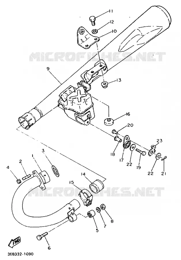 ECHAPPEMENT Yamaha MOTO 500 1991 SR  SR500