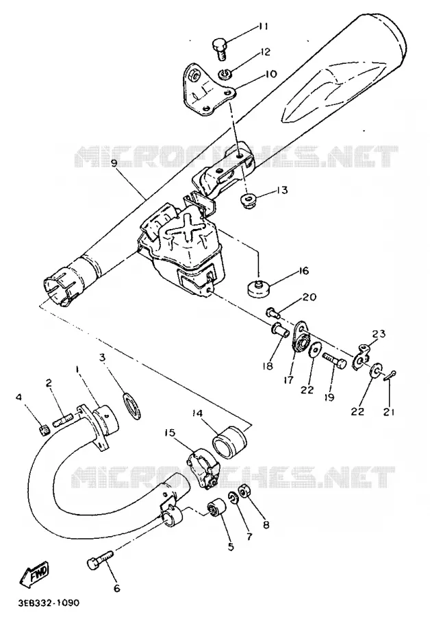 ECHAPPEMENT Yamaha MOTO 500 1993 SR  SR500