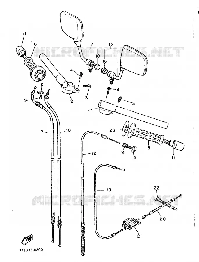 GUIDON ET CABLES Yamaha MOTO 600 1986 SRX  SRX600