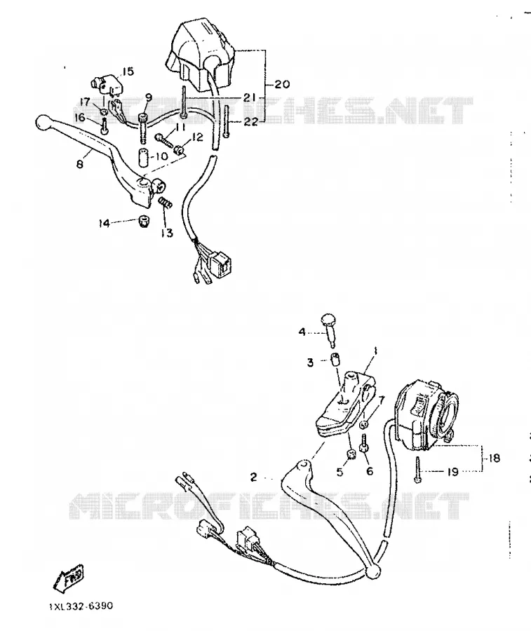 COMMODO / LEVIER Yamaha MOTO 600 1987 SRX  SRX600
