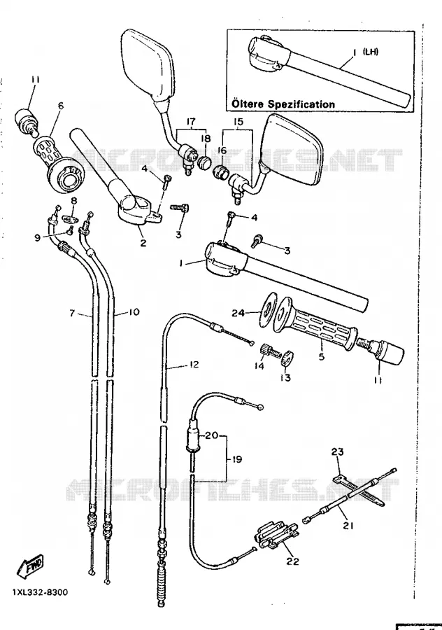 GUIDON ET CABLES Yamaha MOTO 600 1987 SRX  SRX600H (33.1KW