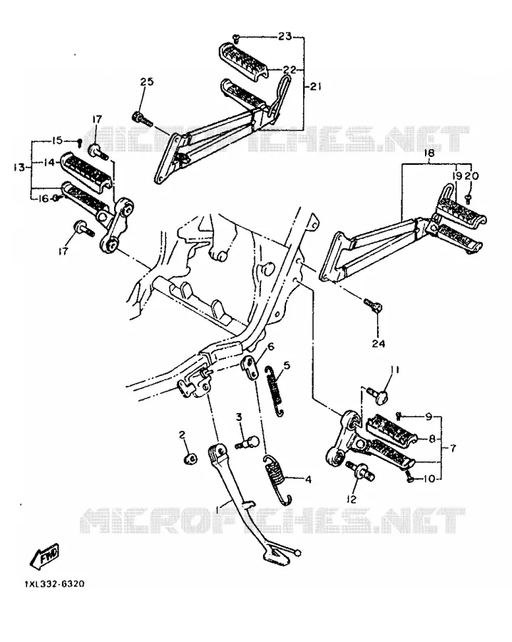 SUPPORT / REPOSE PIEDS Yamaha MOTO 600 1987 SRX  SRX600H (33.1KW