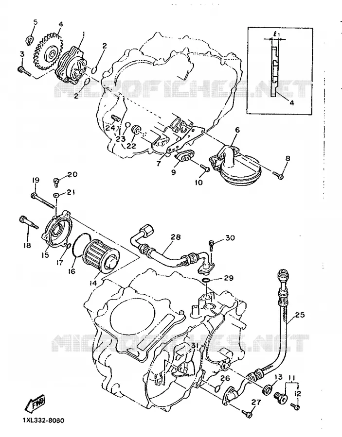 POMPE A HUILE Yamaha MOTO 600 1987 SRX  SRX600H (33.1KW
