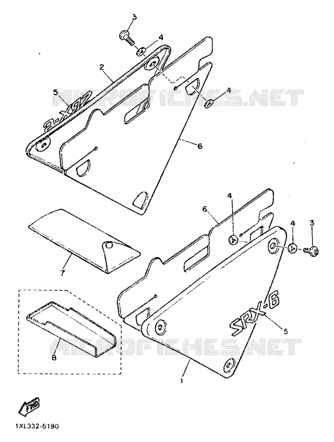 COUVERCLE LATERAL Yamaha MOTO 600 1987 SRX  SRX600N (20.0KW