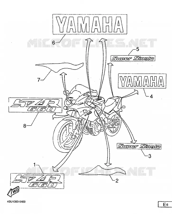 EMBLEME Yamaha MOTO 660 1995 SZR  SZR660