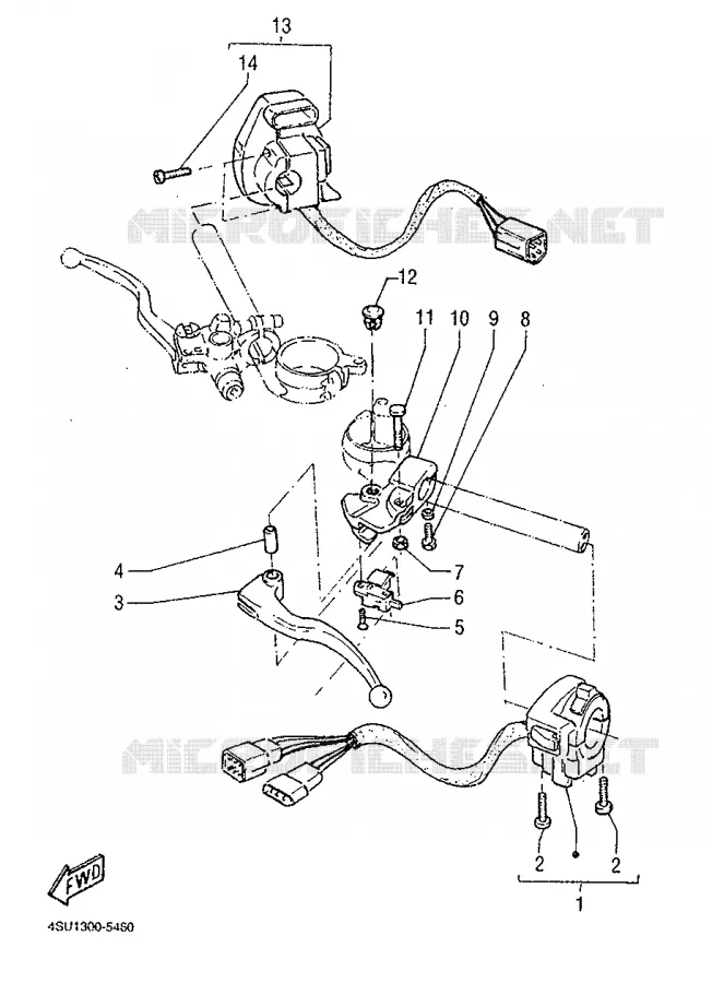 COMMODO / LEVIER Yamaha MOTO 660 1995 SZR  SZR660
