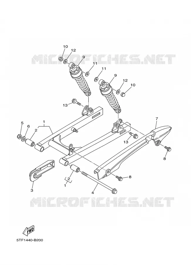 BRAS OSCILLANT / AMORTISSEUR Yamaha SCOOTER 110 2004 CRYPTON  T110