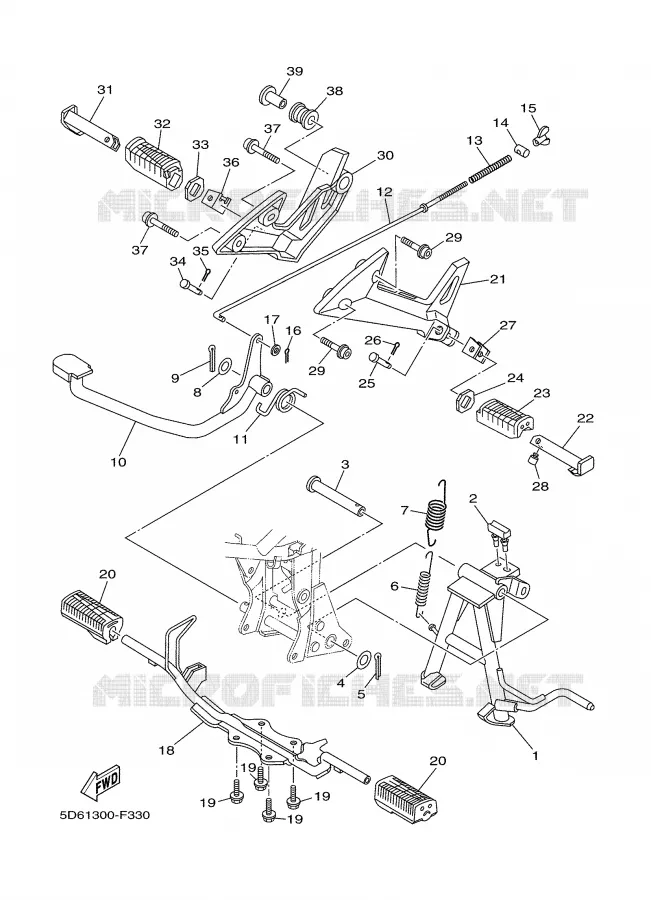 BEQUILLE / REPOSE PIEDS Yamaha SCOOTER 135 2007 CRYPTON  T135FI