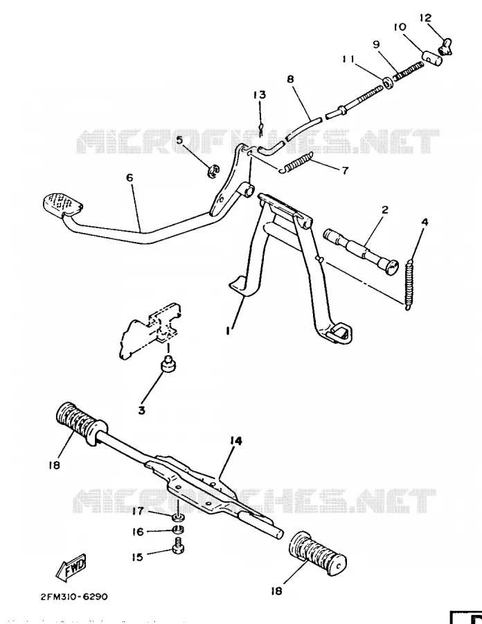 SUPPORT / REPOSE PIEDS Yamaha SCOOTER 50 1986 Autres modeles  T50