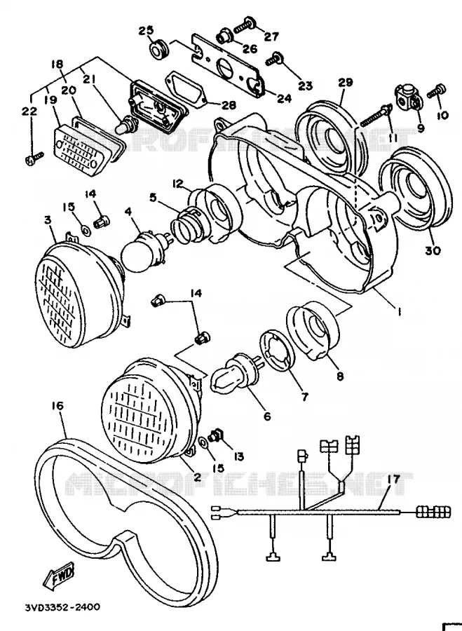PHARE  Yamaha MOTO 850 1992 TDM  TDM850