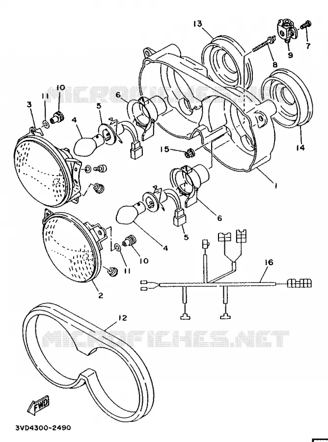 ALTERNATIVE PHARE - ITALIE Yamaha MOTO 850 1992 TDM  TDM850