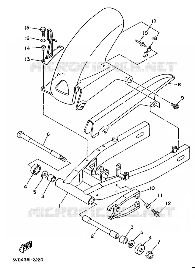 BRAS ARRIERE Yamaha MOTO 850 1992 TDM  TDM850