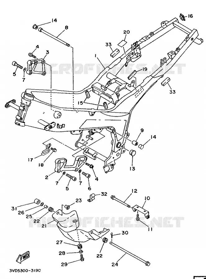 CADRE Yamaha MOTO 850 1993 TDM  TDM850