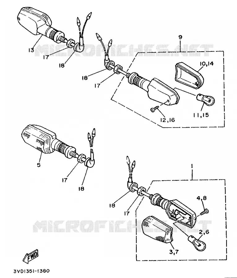 CLIGNOTANT Yamaha MOTO 850 1993 TDM  TDM850