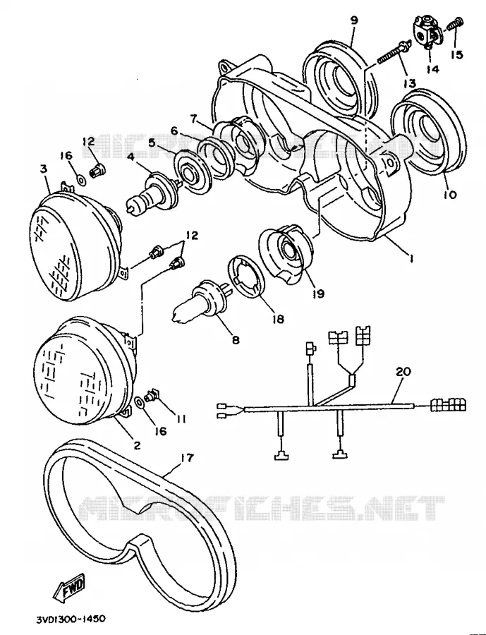 ALTERNATIVE PHARE Yamaha MOTO 850 1993 TDM  TDM850