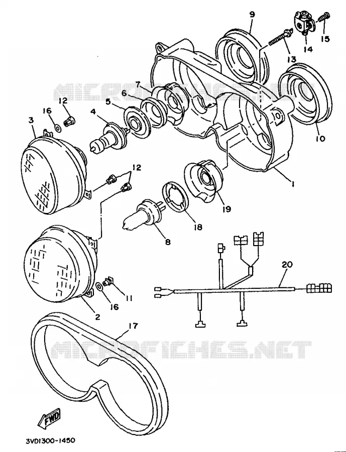 ALTERNATIVE PHARE Yamaha MOTO 850 1993 TDM  TDM850