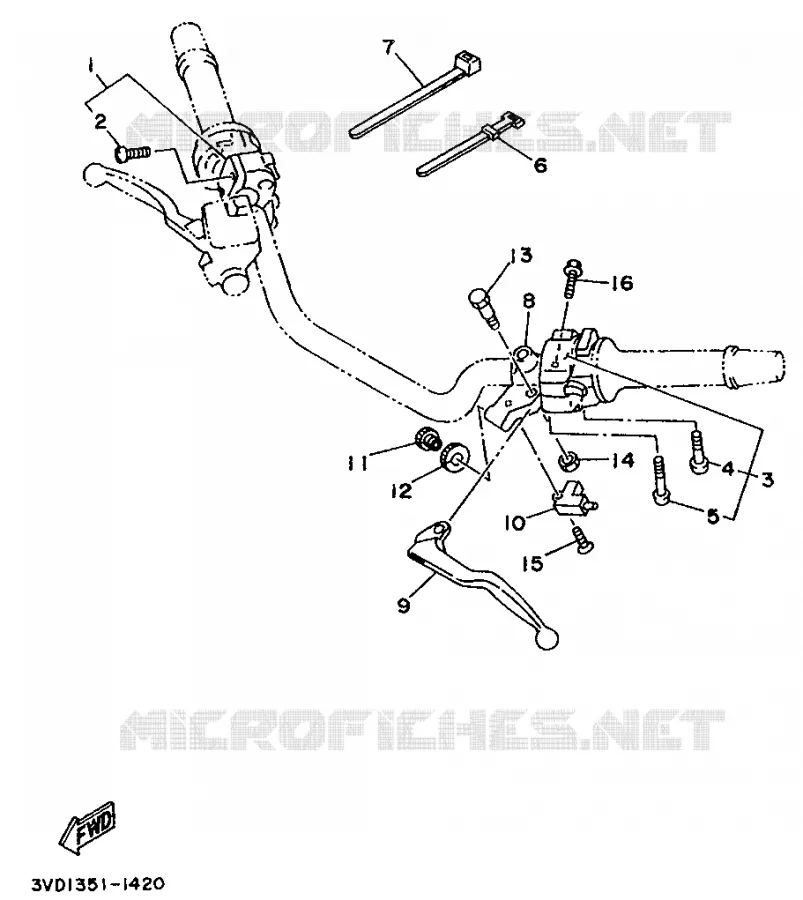 COMMODO / LEVIER Yamaha MOTO 850 1994 TDM  TDM850