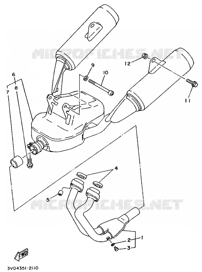 ECHAPPEMENT Yamaha MOTO 850 1994 TDM  TDM850