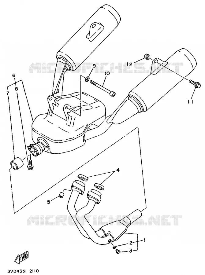 ECHAPPEMENT Yamaha MOTO 850 1995 TDM  TDM850