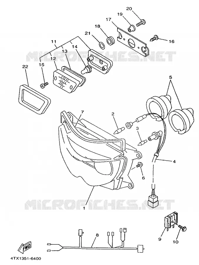 PHARE  Yamaha MOTO 850 1998 TDM  TDM850