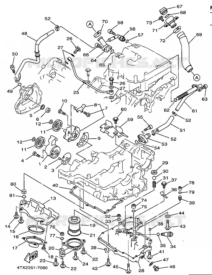 POMPE A HUILE Yamaha MOTO 850 1998 TDM  TDM850