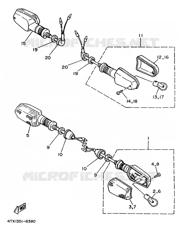 CLIGNOTANT Yamaha MOTO 850 1998 TDM  TDM850