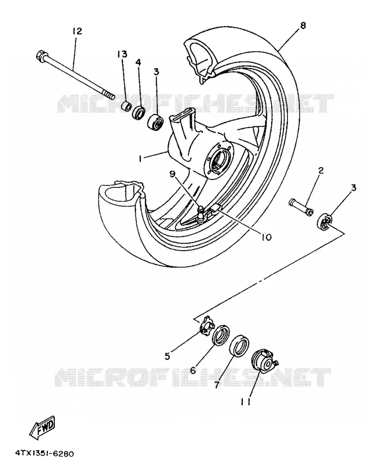 ROUE AVANT Yamaha MOTO 850 1998 TDM  TDM850
