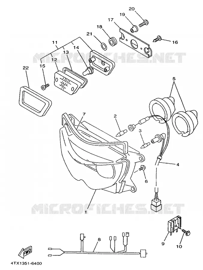 PHARE  Yamaha MOTO 850 1998 TDM  TDM850